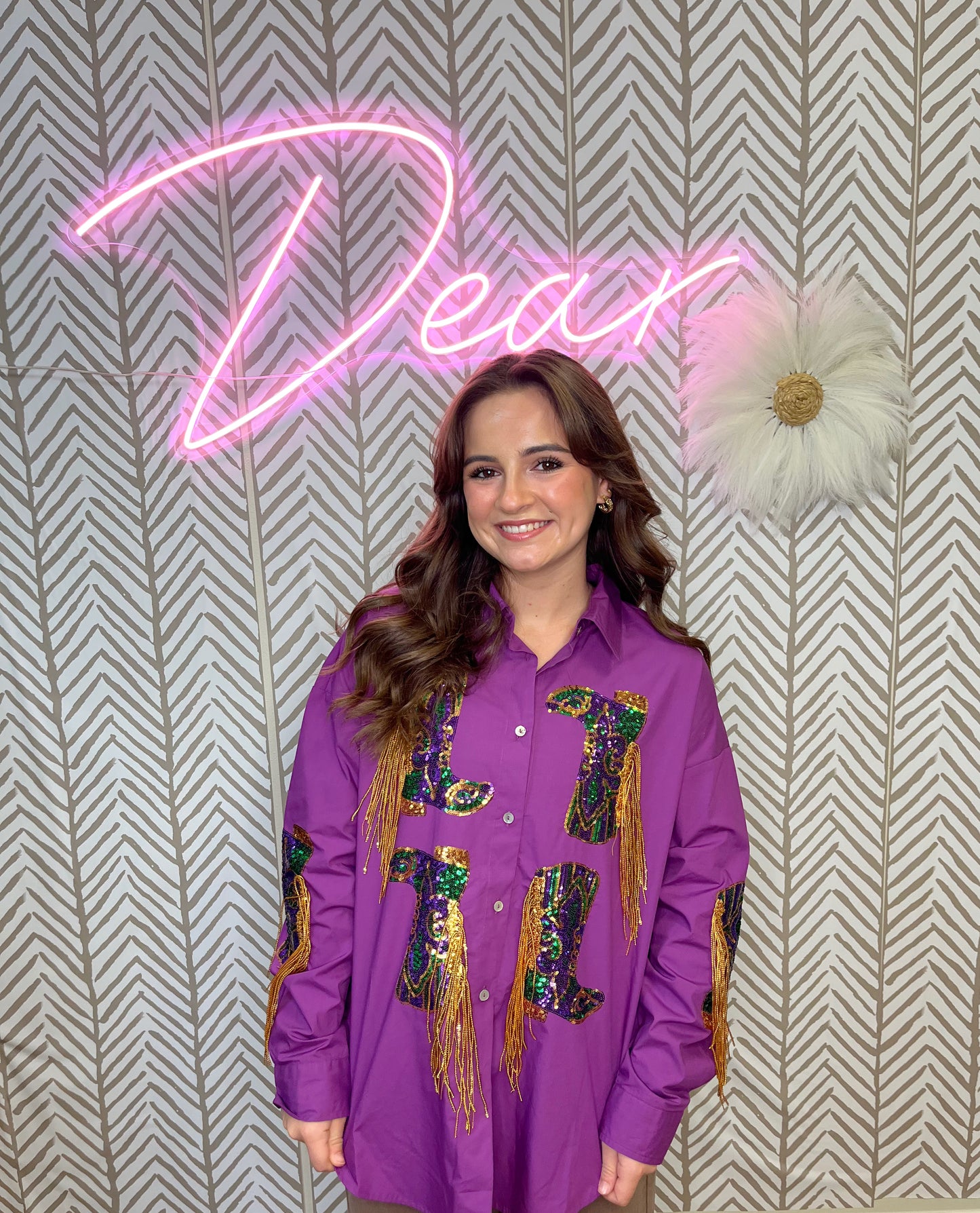 These Boots Mardi Gras Top