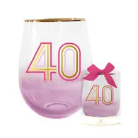 Birthday Milestone Wine Glasses