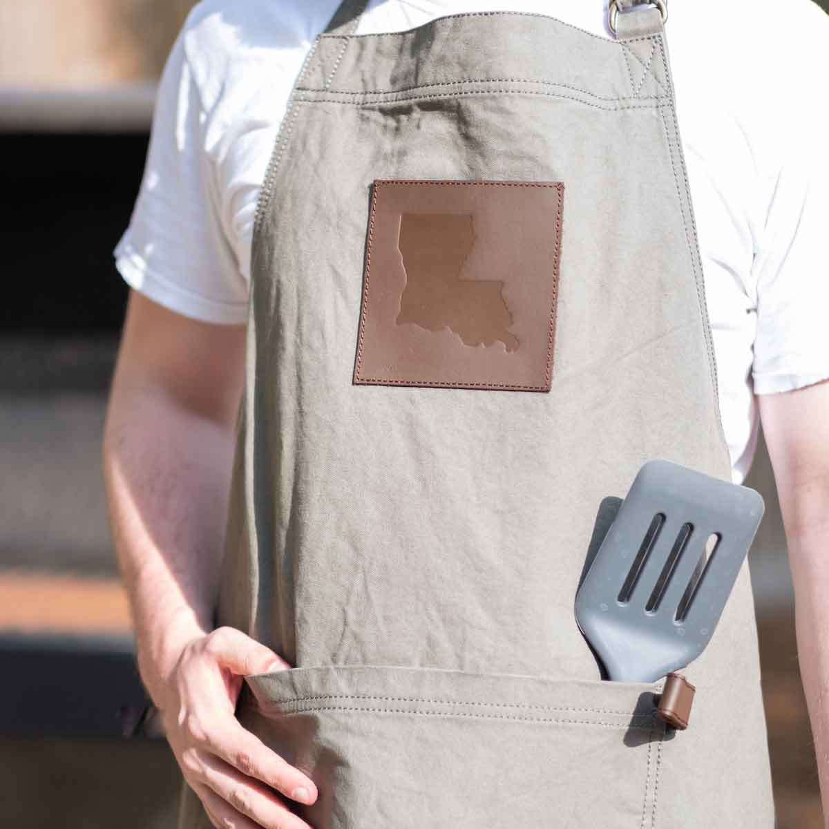 Louisiana Leather Embossed Apron