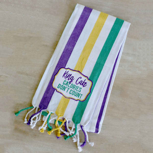 Striped King Cake Hand Towel