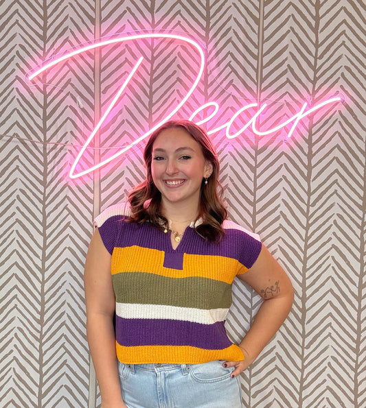 Striped Mardi Gras Sweater