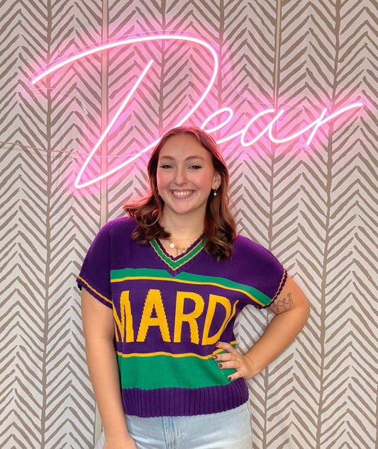 Varsity Mardi Gras Sweater