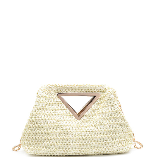 Straw Triangle Clutch