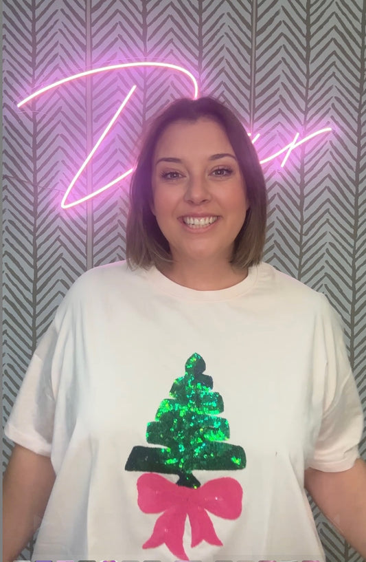 Pink Christmas Tree tee