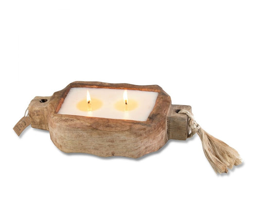 Small Driftwood Bread Bowl Candle